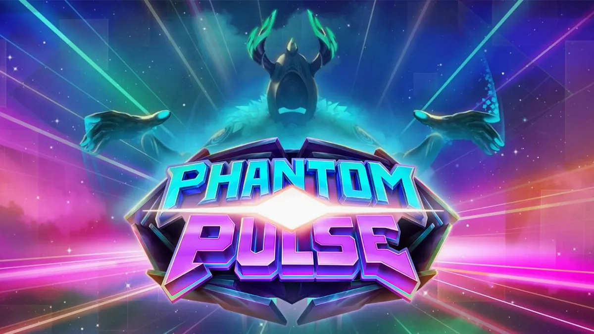 Tampilan visual futuristik dari slot Phantom Pulse dengan elemen kosmik dan kisi-kisi 7x7.